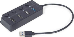 Fotoja e Shpërndarës Gembird USB HUB I/O, i zi