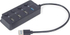 Fotoja e Shpërndarës Gembird USB HUB I/O, i zi, Picture 1