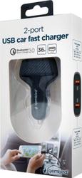 Fotoja e Karikues makine Gembird TA-U2QC3-CAR-01, 2x USB-A 3 A, i zi