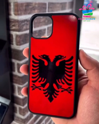 Fotoja e Këllëf i personalizueshëm Dhuro Dhurate Shqiponjë, sublimim, silikon, i zi