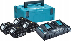Fotoja e Set 4 bateri BL1830B 18V + karikues DC18RD Makita Makpac