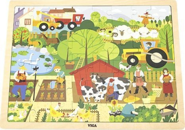 Fotoja e Lodër puzzle Viga 44588, 48 elemente - njohim fermën