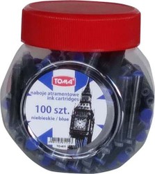 Fotoja e Fishek për stilolaps Toma TOMA INK CARTRIDGES BLUE, 100 copë, të kaltër
