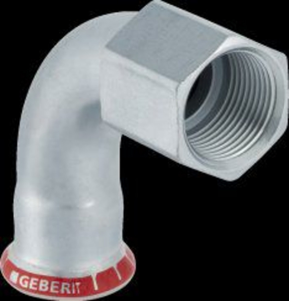 Fotoja e Bërryl Geberit Mapress C-Stahl 90° d22-Rp 3/4 (20557), 72 x 22 mm, i bardhë