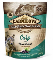 Fotoja e Ushqim Carnilove Dog Paté Carp, për qen, krap me karrota të zeza, 300 g