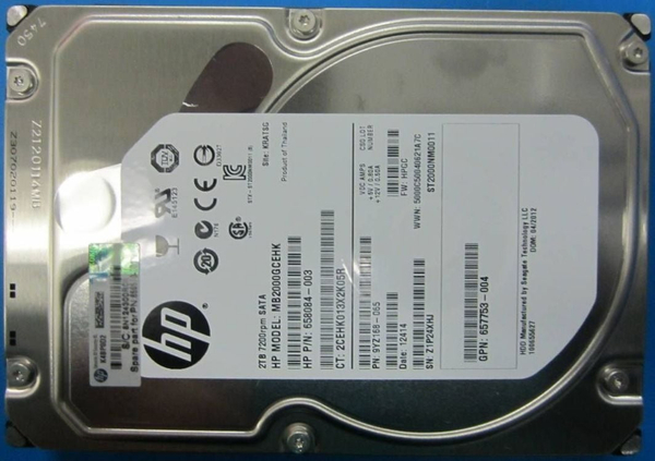 Fotoja e Disk për server HP (659570-001), 2TB, 3.5'', SATA III (6Gb/s)