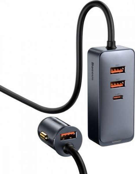 Fotoja e Karikues Baseus 3x USB-A 1x USB-C (BSU2803GRY), gri