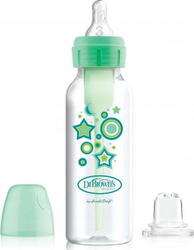 Fotoja e Shishe për foshnje Dr. Browns, 270ml, transparente/ e gjelbër, +6 m