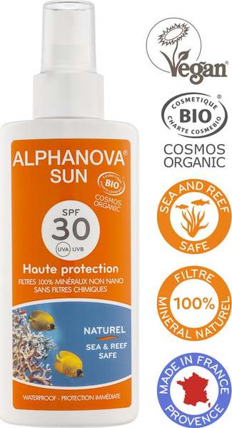 Fotoja e Sprej mbrojtës për lëkurë Alphanova Sun Bio SPF30, 125 ml
