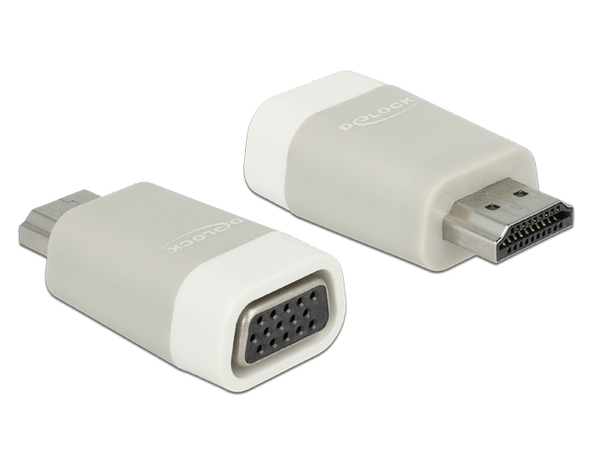 Fotoja e Adapter Delock HDMI - D-Sub (VGA) AV (65472), i hirtë