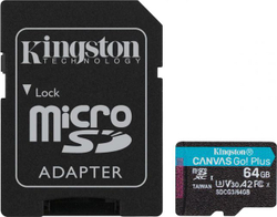 Fotoja e Kartë memorie Kingston Canvas Go! Plus MicroSDXC, 64 GB, Class 10 UHS-I / U3 A2 V30 (SDCG3 / 64GB)