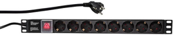 Fotoja e Kabllo energjie LogiLink PDU 19", 1U, 8x Schuko CEE 7/3, 2 m, i zi