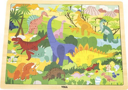 Fotoja e Puzzle për fëmijë Viga, We Meet Dinosaurs 44584, 48 pjesë, shumëngjyrëshe