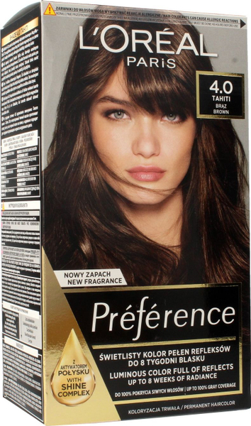 Fotoja e Ngjyrë për flokë L’Oreal Paris Preference 4.0 Tahiti Brown, kafe