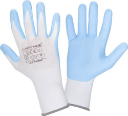 Fotoja e Dorëza mbrojtëse nitrile Lahti Pro L221610P, 10", CE, të bardha / kaltërta