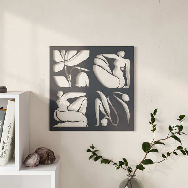 Fotoja e Dekor metalik Decortie Aitus 45 x 45cm , i zi
