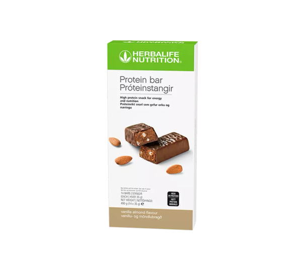 Fotoja e Set protein bar Herbalife Protein Bar, vanillë & badem, 14x35g