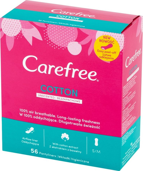 Fotoja e Peceta higjenike Carefree Cotton, 56 copë