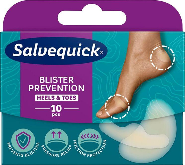 Fotoja e Fllasterë për këmbë Salvequick Blister Prevention Heels & Toes, 10 copë