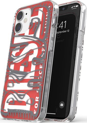 Fotoja e Mbrojtëse transparente Diesel Snap për Iphone 12 mini, e kuqe