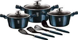 Fotoja e Set tenxhere Berlinger Haus Metallic Line Aquamarine BH-6152, 10 copë, të zeza