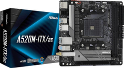 Fotoja e Pllakë amë ASRock A520M-ITX/AC, AMD A520, Socket AM4, 2 slota, Bluetooth / Wi-Fi 5, Mini ITX