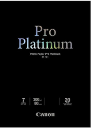 Fotoja e Letër fotografike për printer Canon PT‑101 Pro Platinum A3, 300 g/m², 20 fletë, e bardhë