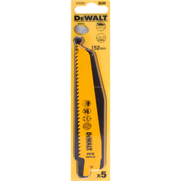Fotoja e Tehe sharre - DEWALT, BIM 152 mm, nën. 3,6-5,1 mm 5 copë (DT2359)