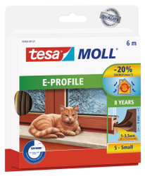 Fotoja e Gomë për dritare Tesa E-profile (0546323), 9mm, 6m, e bronztë