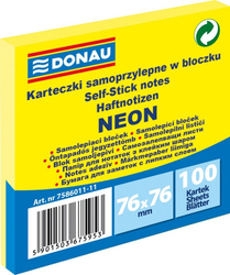 Fotoja e Letra ngjitëse Donau NEON, 76 x 76mm, 100 copë, të verdha