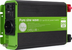 Fotoja e Konvertues Gembird 12V/ 230V, 500W/ 1000W, i gjelbër/ i zi