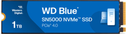 Fotoja e Disk SSD Western Digital Blue SN5000, 1 TB, PCIe Gen 4.0, 5150 MB/s, i kaltër