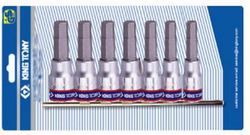 Fotoja e Set priza gjashtëkëndëshe King Tony, 1/4", H3-H10 Allen (2127PR), 7 copë
