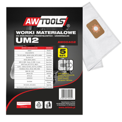 Fotoja e Set çesesh për fshesë AWTools microfibre UM2 MAKITA VC2010/2511/2512/445/446, 5 copë