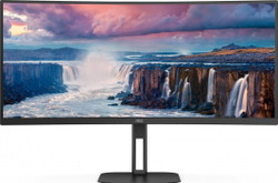 Fotoja e Monitor AOC CU34V5C/BK, 34'', 100Hz, 3440 x 1440 (UWQHD), VA, Class G, i zi