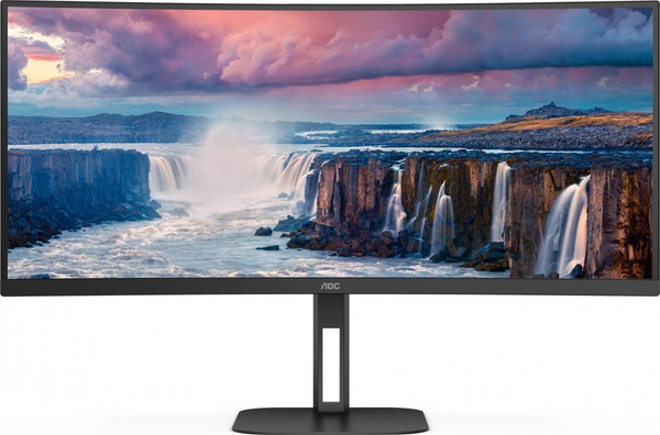 Fotoja e Monitor AOC CU34V5C/BK, 34'', 100Hz, 3440 x 1440 (UWQHD), VA, Class G, i zi