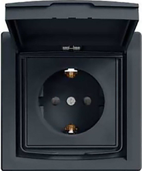 Fotoja e Prizë Schneider Electric ASFORA SCHUKO, IP44, 83x83x48 mm, e zezë