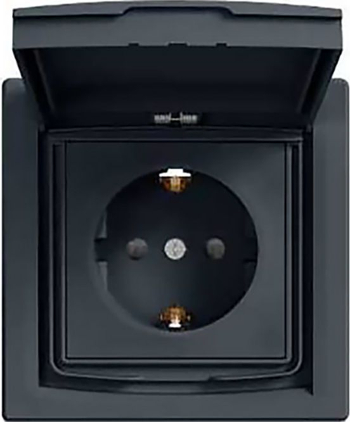 Fotoja e Prizë Schneider Electric ASFORA SCHUKO, IP44, 83x83x48 mm, e zezë