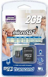 Fotoja e Kartë MicroSD Transcend, 2 GB, Class 10 (TS2GUSD)