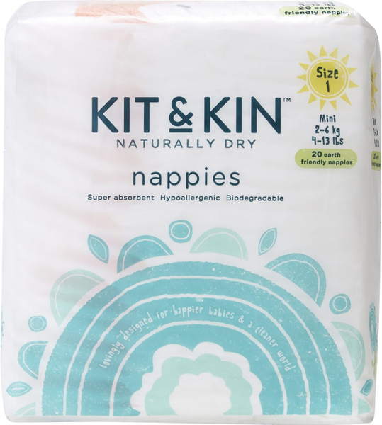 Fotoja e Pelena biodegraduese Kit and Kin (2-6 kg), modele mikse, 20 copë