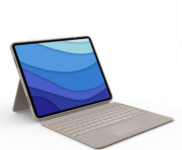 Fotoja e Tastierë Logitech Combo Touch për iPad Pro 12.9 inç (gjenerata 5 dhe 6), SAND, e verdhë ranore