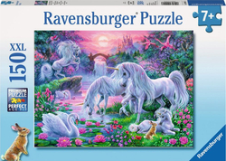 Fotoja e Puzzle Ravensburger Një njëbrirësh në perëndim të diellit, 150 elementë