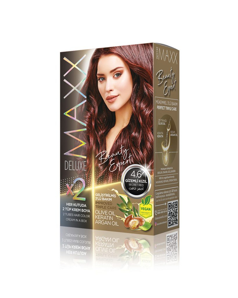Fotoja e Ngjyrë për flokë Maxx Deluxe B.Expert, 4.6 Secret Red, 50ml