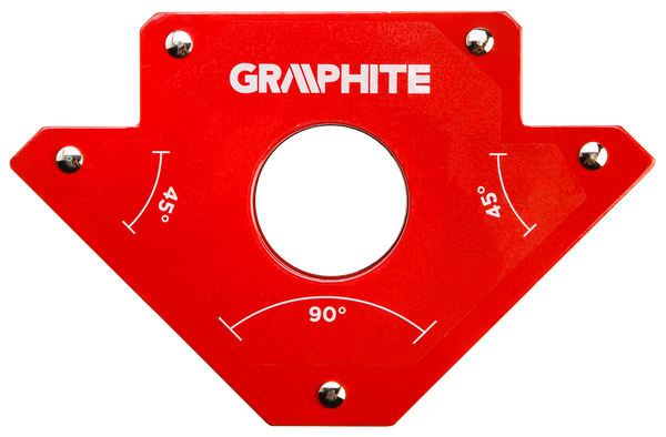 Fotoja e Matës këndor për saldim Graphite 56H903, 122 × 190 × 25 mm, kapacitet 34 kg, i argjendtë