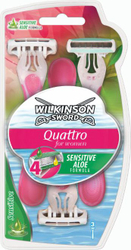 Fotoja e Set brisqe për rruajtje Wilkinson Quattro Beauty Sensitive, 3 copë