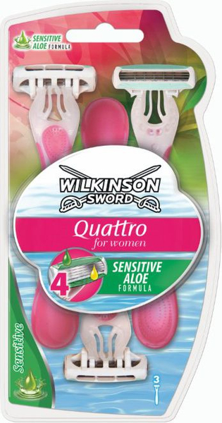 Fotoja e Set brisqe për rruajtje Wilkinson Quattro Beauty Sensitive, 3 copë