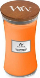 Fotoja e Qiri aromatik WoodWick Chilli Pepper Gelato, 609.5g, portokalli