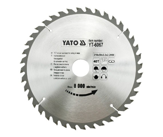 Fotoja e Disk Yato për prerjen e drurit, 210 x 30mm, 40z