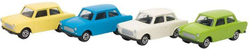 Fotoja e Makinë lodër Goki Spring Trabant (257883), e verdhë/e kaltër/e gjelbër/e bardhë