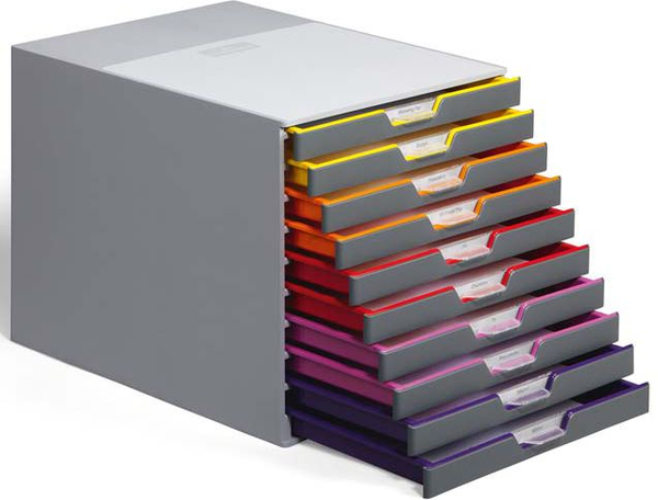 Fotoja e Kuti organizuese Durable 7610-27, me 10 sirtarë, e hirtë